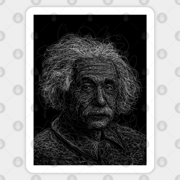 Albert Einstein Sticker by Draw Drew Drawn